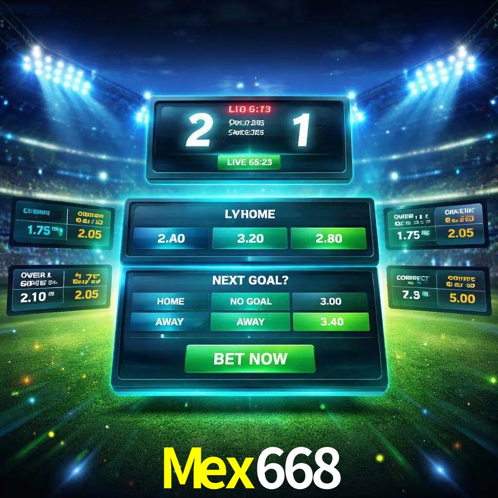 Vista de apuestas en vivo Mex668 durante un partido en curso