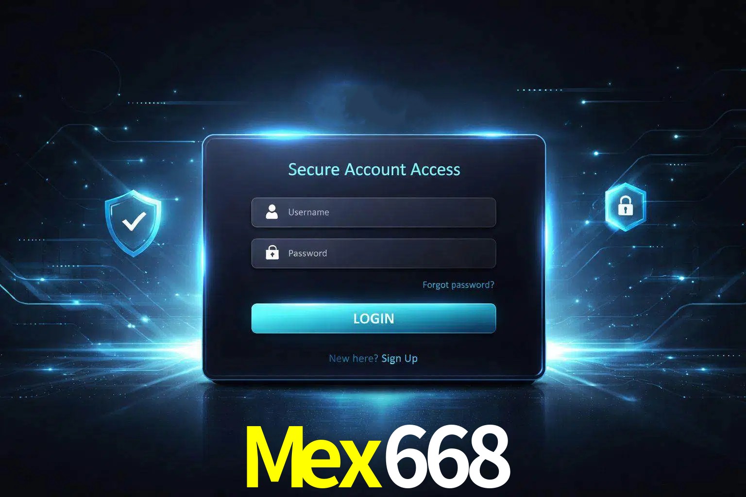 Pantalla de inicio de sesión de cuenta Mex668 para usuarios en México